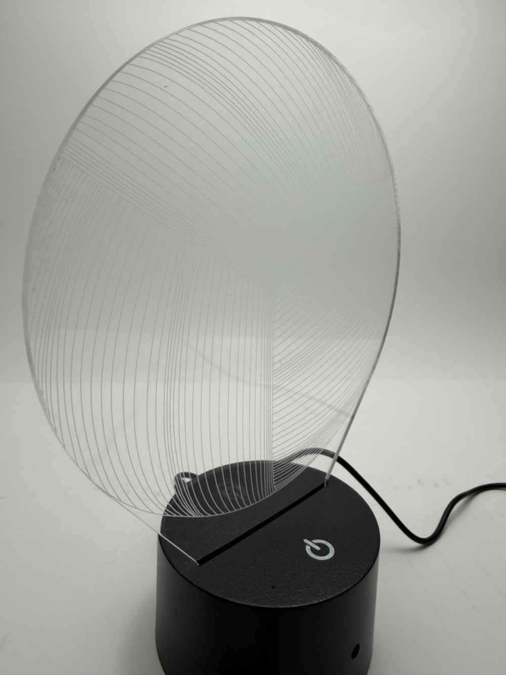 Modern Acrylic Volleyball LED Night Light with Black Touch Base - Picture 2 of 10